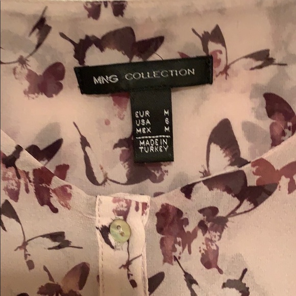 MNG Purple Sheer Butterfly Top Size 6 - Picture 2 of 4